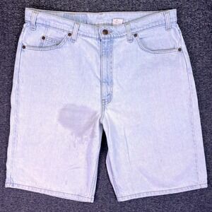 VTG 90s Levis 550 Denim Shorts Men 36 Light Blue Relaxed Jorts Orange Tab Casual